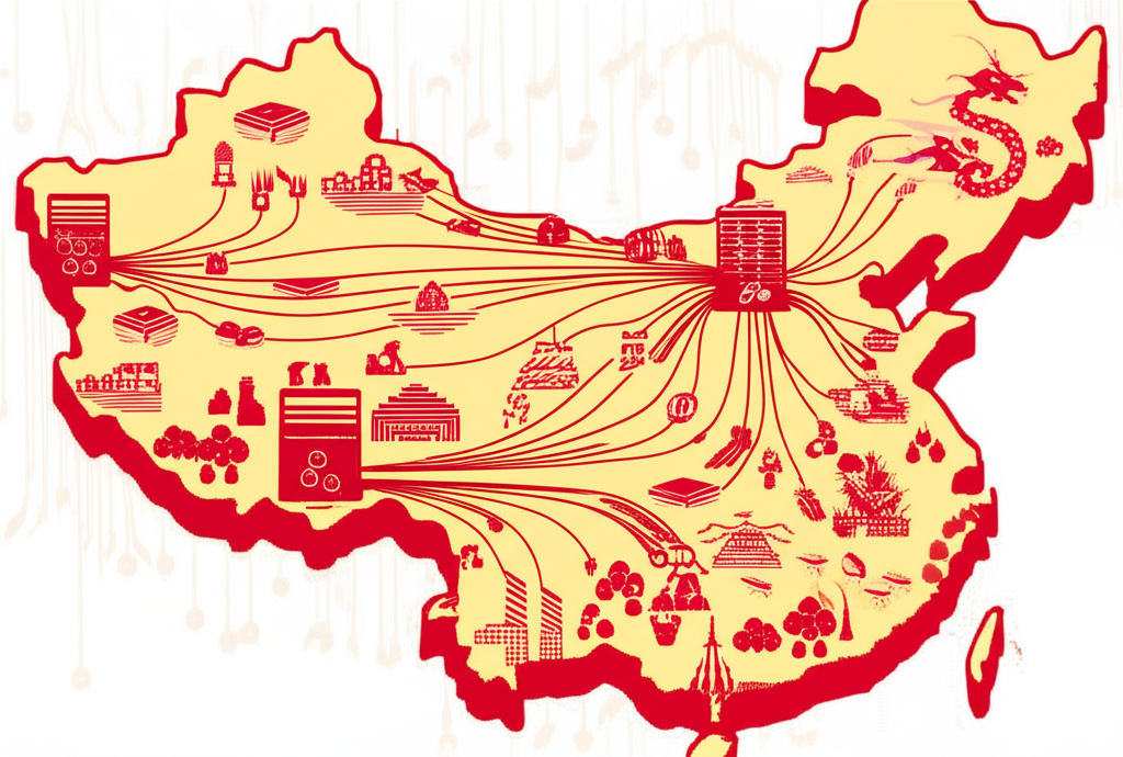 一隻手拿著放大鏡，聚焦於世界地圖上的貨幣符號，表示人民幣國際化進程。