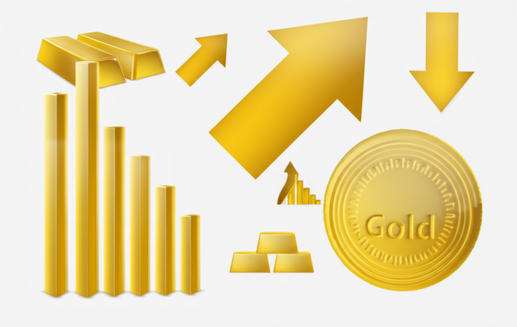 金條與數位貨幣圖示