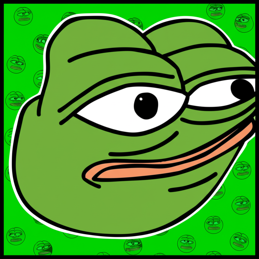 一張生動的 Pepe 幣價格走勢圖，清晰顯示雙重底形態和下降通道突破，並包含技術分析線如支撐位、阻力位、移動平均線、MACD 和 RSI 指標，整體趨勢預示潛在的看漲反轉。