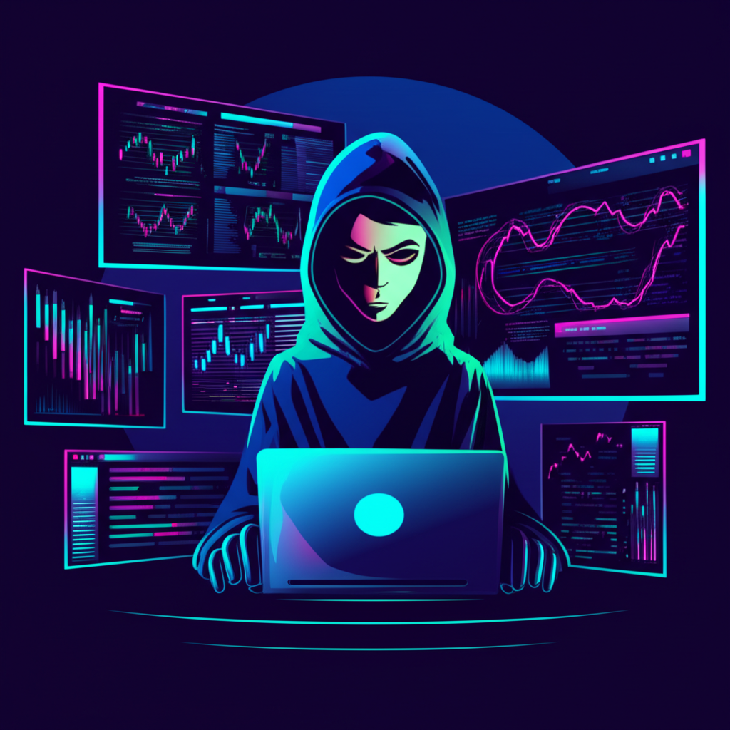 一個人困惑且擔憂地看著顯示警告訊息的智慧型手機螢幕，內容關於潛在的虛擬貨幣詐騙。