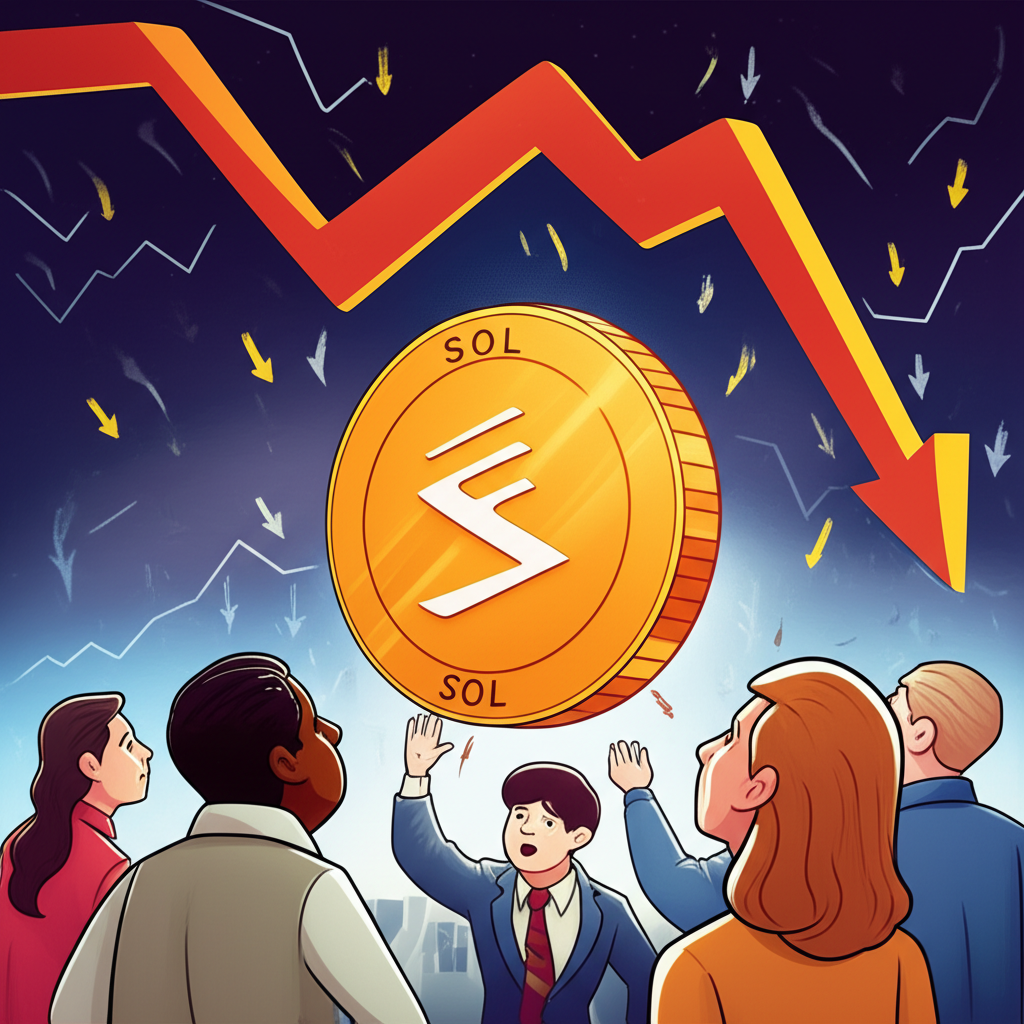 SOL幣強勢反彈插畫，展現從市場低谷反彈、價格曲線上升與投資者樂觀展望的氛圍